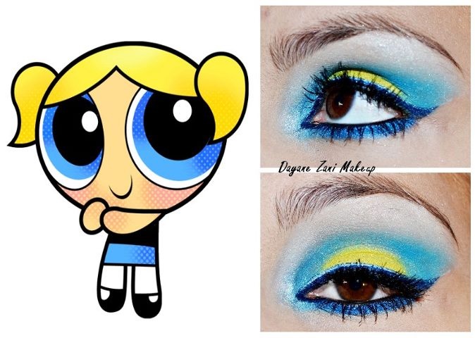 Bubbles-inspired eye makeup
